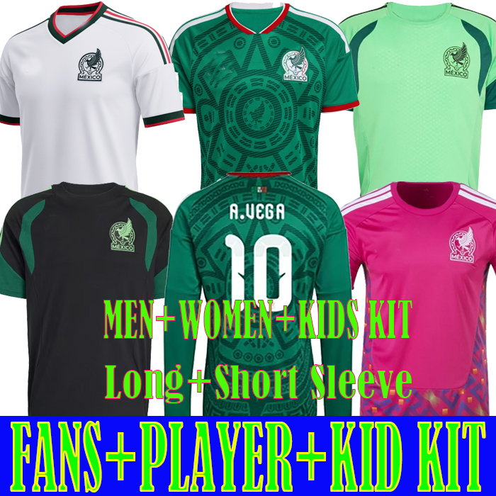 2026 Mexico Soccer Jersey 26 27 H. LOZANO CHICHARITO A. GUARDADO S. JIMENEZ National Team A.VEGA G.OCHOA goalkeeper long sleeve Football Shirt men women kids set