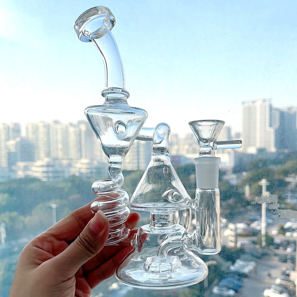 Tornado Glass Bong Hookahs Thick Glass Water Pipe Bubbler Recycler Water Bongs Heady Smoking Glass pipe