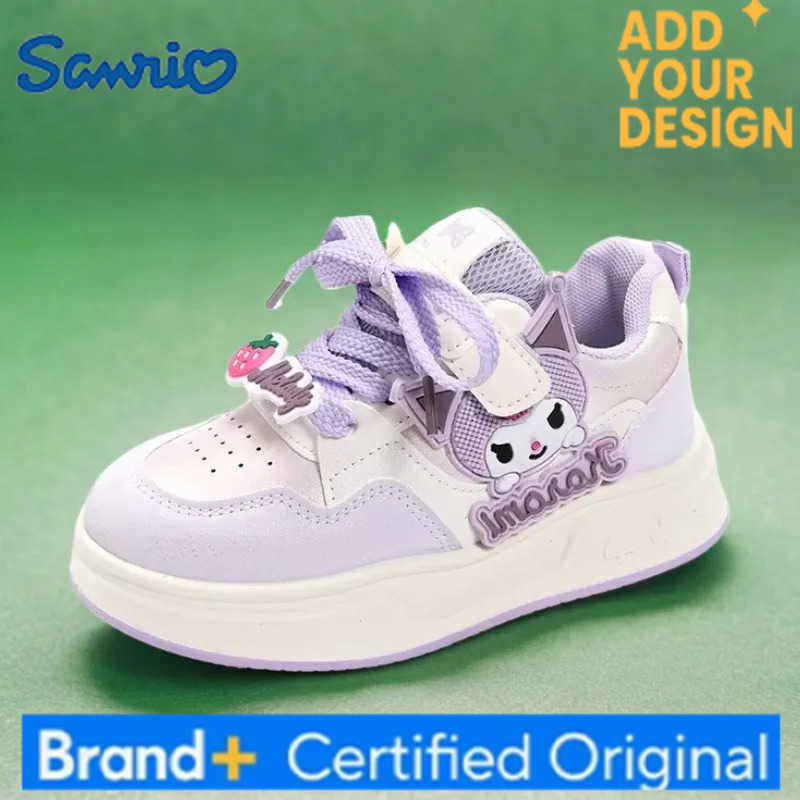 Sanrio Girlss Fashion Sneakers Kids Anti-skid Casual Shoes Cartoon Anime Kuromi Thick Soles Shoes Childrens Board Shoes Size 26-37 H251223