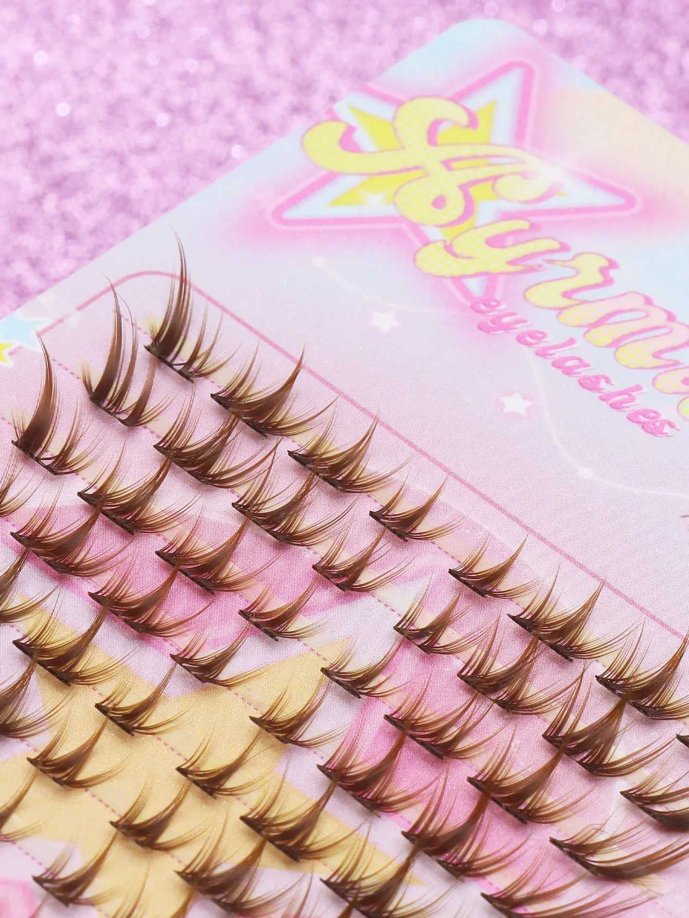 AYRMILLA brown false eyelashes C curl individual 3D milk eyelashes natural look beginners wearingT251223