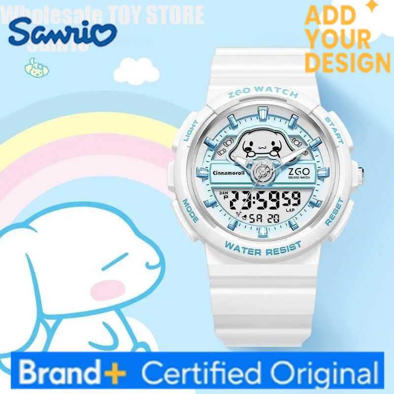 Sanrio Hello Kitty Watch Cinnamoroll Luminous Waterproof Alarm Clock Sports Women Girls Electronic Watches Kids Birthday Gifts H251223