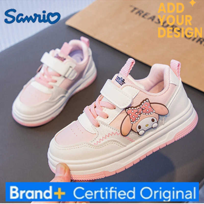 Sanrio KidsCasual Shoes Girls Cartoon PU Leather Spring Outdoor Sneakers Breathable Anti-slip Pink Purple Size 26-37 H251223