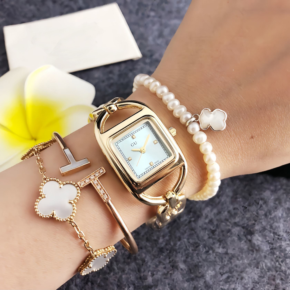 Fashion Full Brand Wrist Watch Women Girl Ladies 24mm Beautiful Bracelet Style Steel Metal Band Quartz Luxury Clock G191