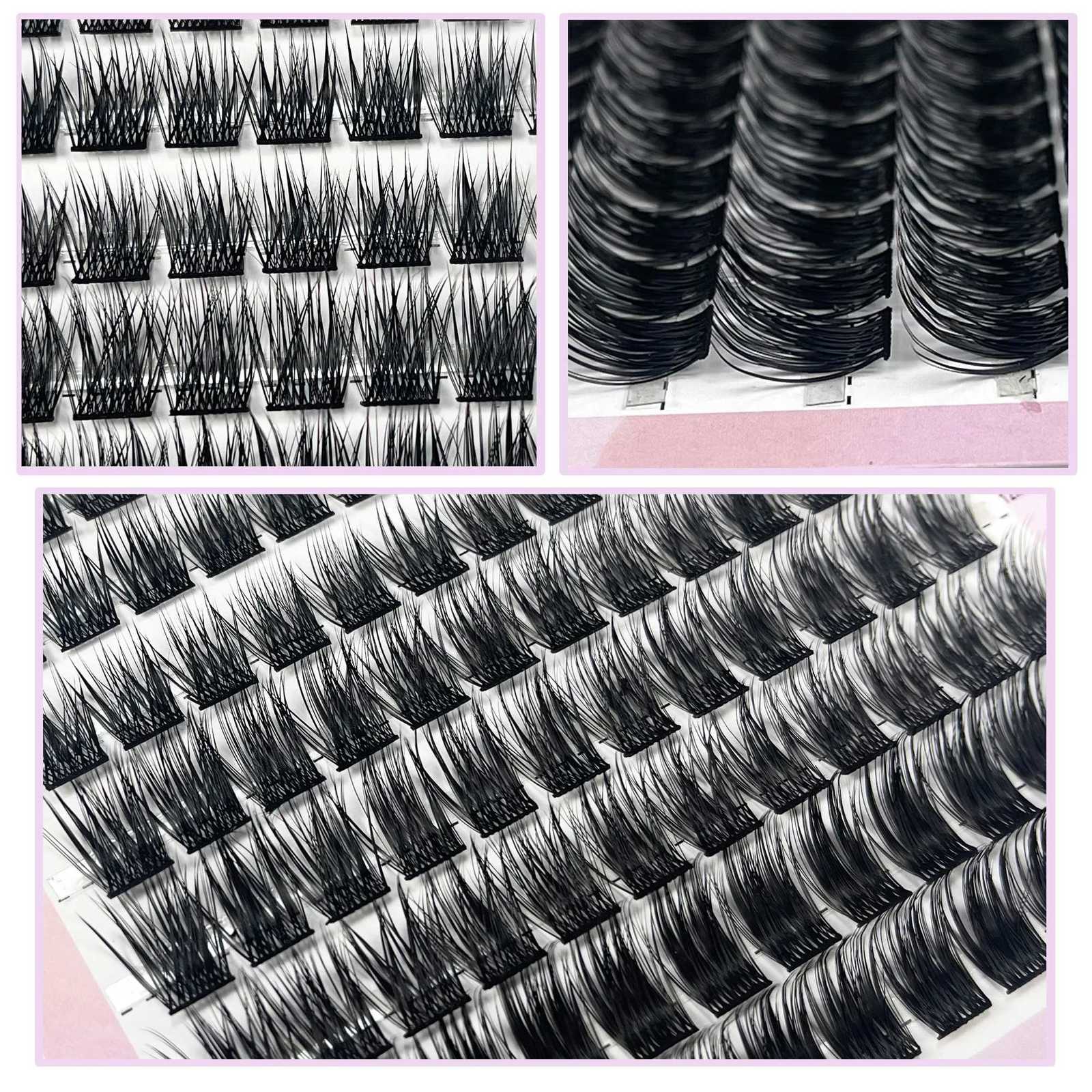 120 Cluster Individual Lashes D Curl 8-14mm Mixed Tray Natural Eyelash Extension 3D Faux Mink Eyelashes bunches Makeup ToolsT251223