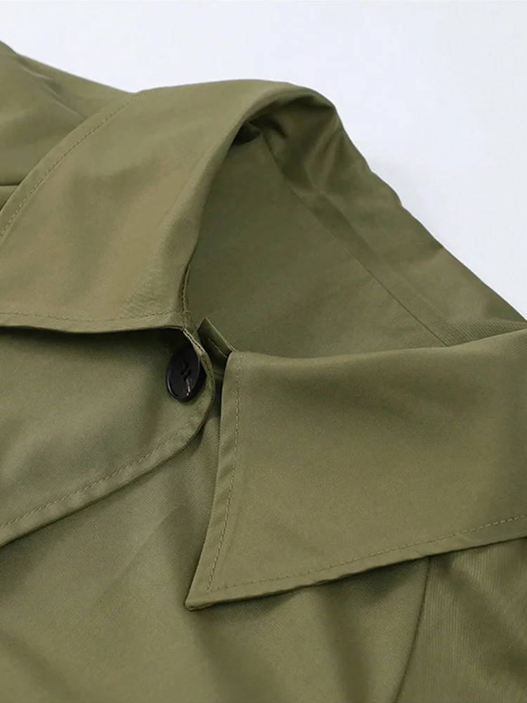 In Plaid Lining Solid Trench Coat Woman Clothing Single Breasted Long Sleeve Jacket Spring Autumn Lady Outwear 251222