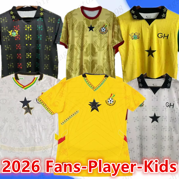 2025 2026 Ghana Player Soccer Jersey National Team THOMAS SCHLUPP J.AYEW KUDUS AIDOO.JR MILIVOJEVIC Amartey Home Away Afena SERGEL Men 24 25 26 White Football Shirt