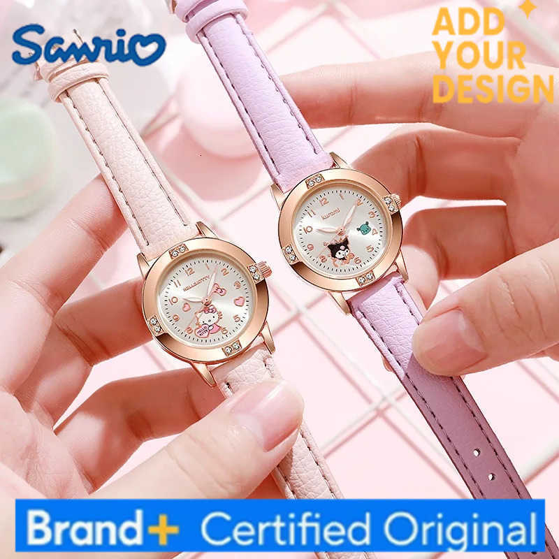 Sanrio Hello Kitty Watches Cinnamoroll Kuromi My Melody Cute Cartoon Rose Gold with Diamond Belt Watch Womens Quartz Watch H2512231