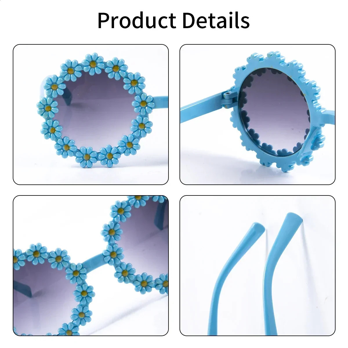 Kids Daisy Flower Round Frame Sunglasses Children Girls Birthday Wedding Party Po Props Summer Outdoor Decor Supplies Z260305