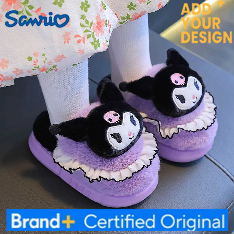 Sanrio Kuromi Cinnamoroll Pendant Kawaii Lovely Doll Warm Slipper Cute Cotton Indoor Home Wear Shoes Christmas Gifts Toys H251223