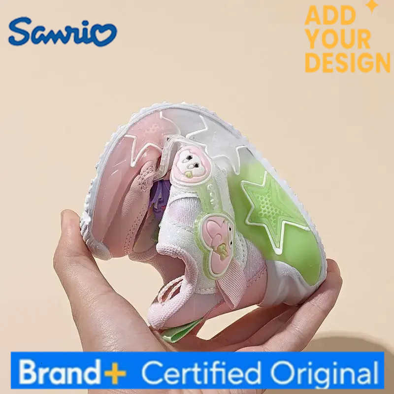 Sanrio Kuromi Girls Kawaii Cartoon Mesh Electric Rotary Button Shoes Anime Soft Sole Sports Spring Autumn New Dad Shoes Fashion H251223