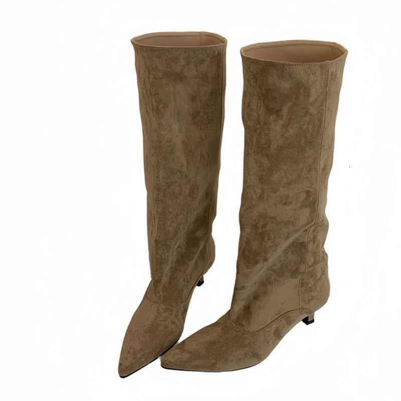 Liyke Autumn Winter Sexy Women Knee-High Boots Street Style Pointed Toe Thin Low Heels Cowboy Ladies Shoes Long Botas De MujerT251223