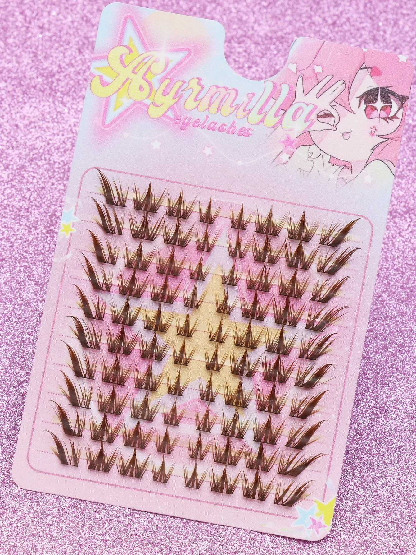 AYRMILLA brown false eyelashes C curl individual 3D milk eyelashes natural look beginners wearingT251223