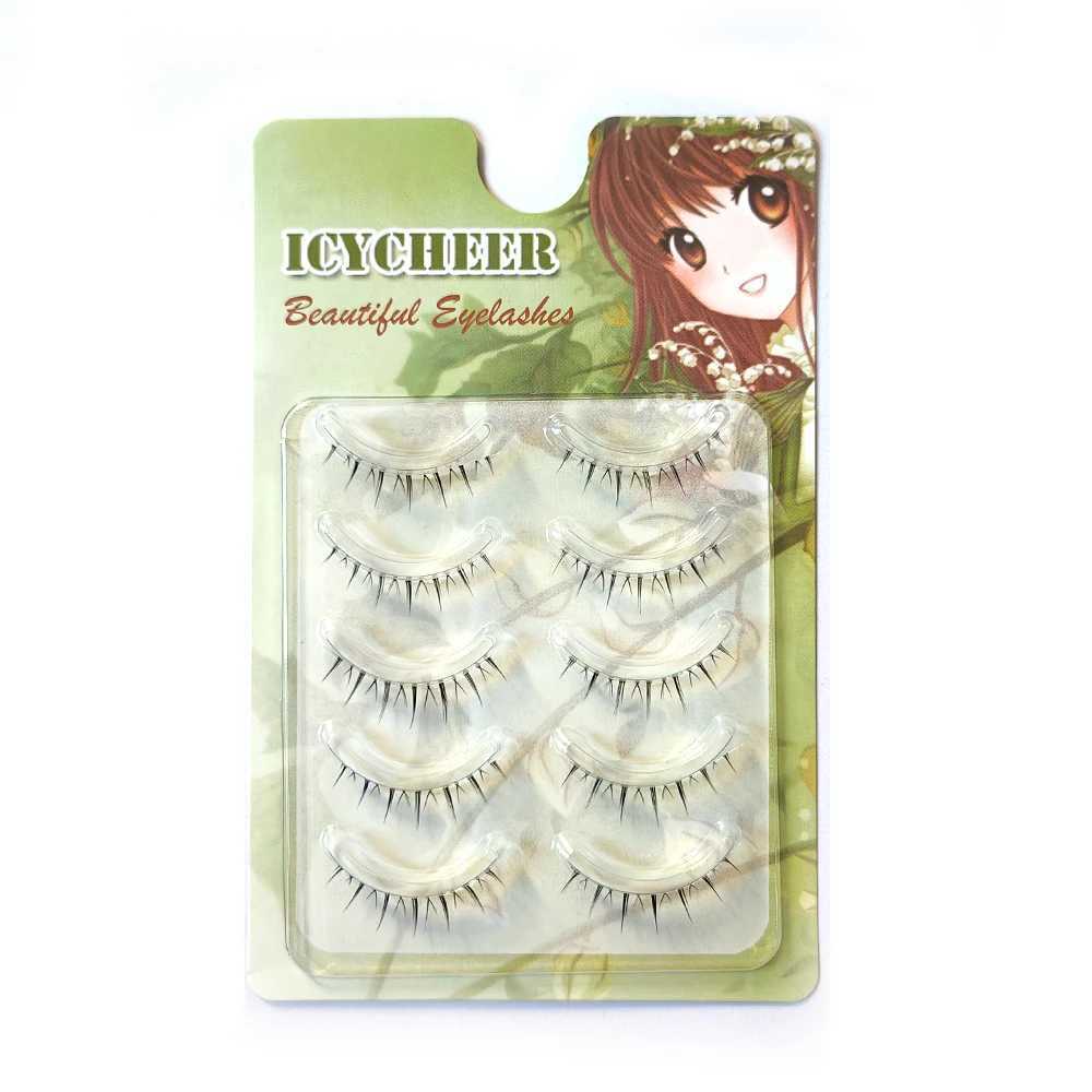 Natural Looking 5 Pairs Idol Bottom Eyelashes Set Soft Under Eyelash Handmade Lower Eye Lashes Extension Invisible BandT251223