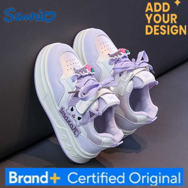Sanrio Girlss Fashion Sneakers Kids Anti-skid Casual Shoes Cartoon Anime Kuromi Thick Soles Shoes Childrens Board Shoes H251223