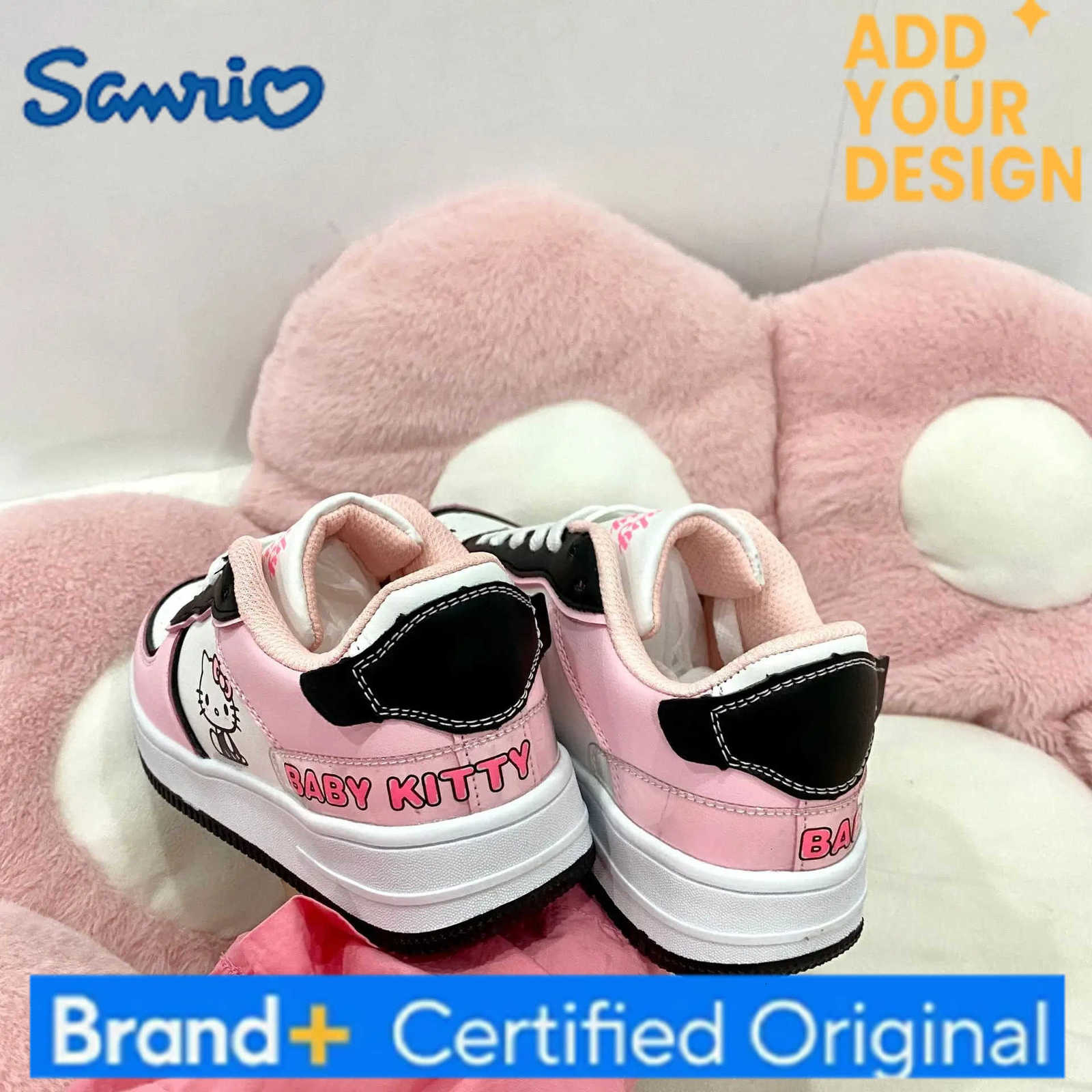 Sanrio HelloKitty Kuromi Kawaii Womens Shoes Fashion Breathable Sneaker Leather Cartoon Cute Female Sneakers H251223