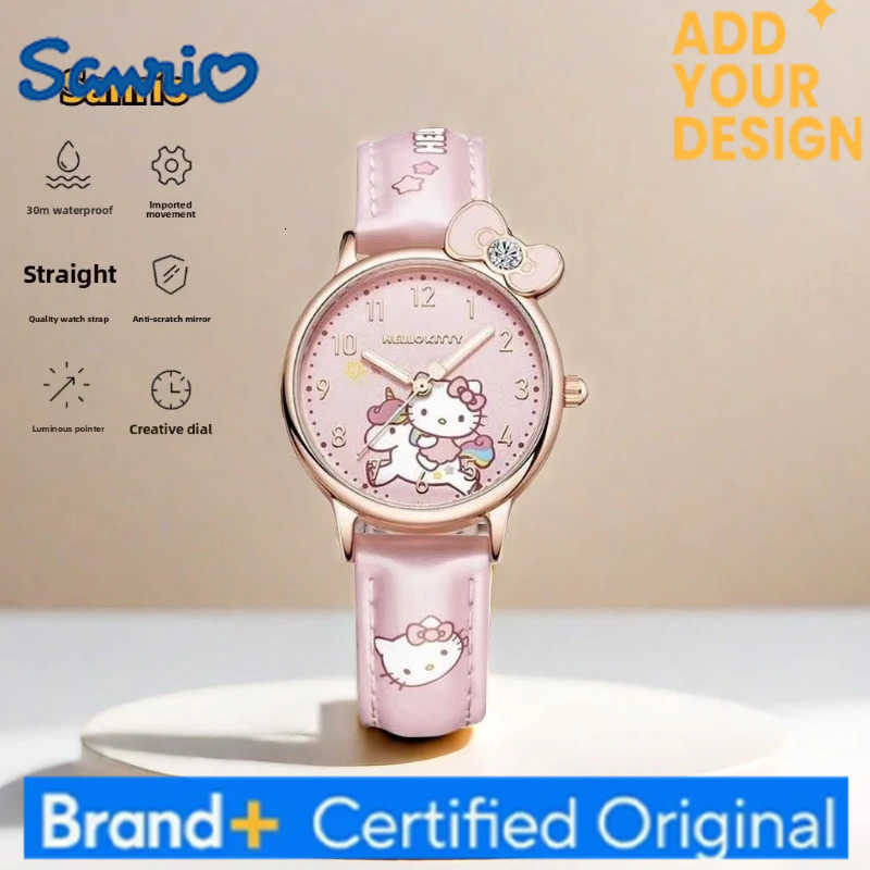 Sanrio Hello Kitty Childrens Quartz Watch Cartoon Character Cute Cinnamoroll Creative Silent Fashionable Exquisite Watch Holiday Gift H251223
