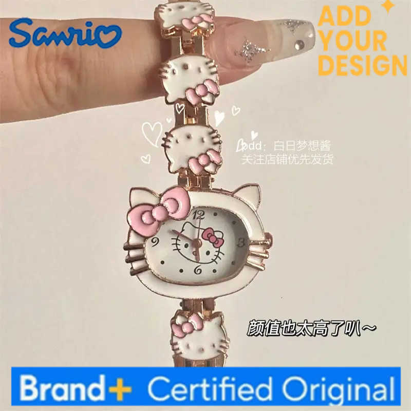 Sanrio Japanese cartoon cute Hello Kitty watch Little Red Riding Book female student sweet soft sister bow to send girlfriends gift H251223