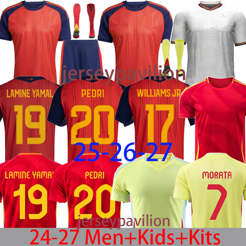 4XL 2025 Spain soccer jerseys men kids kits 24 25 26 fans Player football shirts LAMINE YAMAL Espana MORATA FERRAN GAVI M.LLORENTE OLMO PEDRI