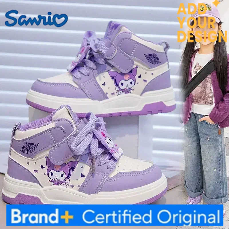 Sanrio hello kitty Sneakers girls high-top sports shoes kuromi spring and autumn new cartoon casual shoes childrens board shoes H251223