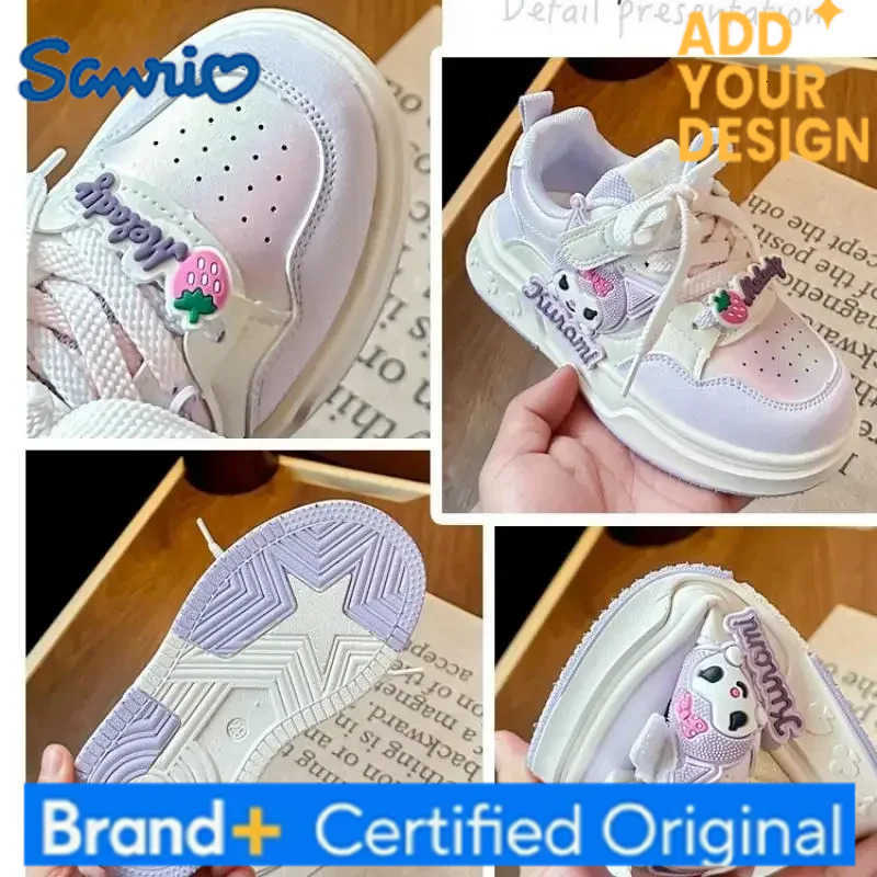 Sanrio Kuromi Cartoon Pattern Childrens Flat Shoes Are Comfortable Color-blocking Versatile Fashionable Anti-slip Casual Shoes H251223