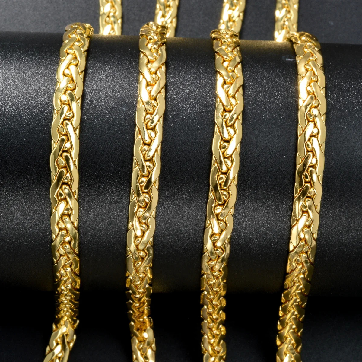 Simple Necklace Jewelry Fashion Italy 750 18K Gold Plated Flat Snake Chain African Wedding Birthday Gift Party 251223