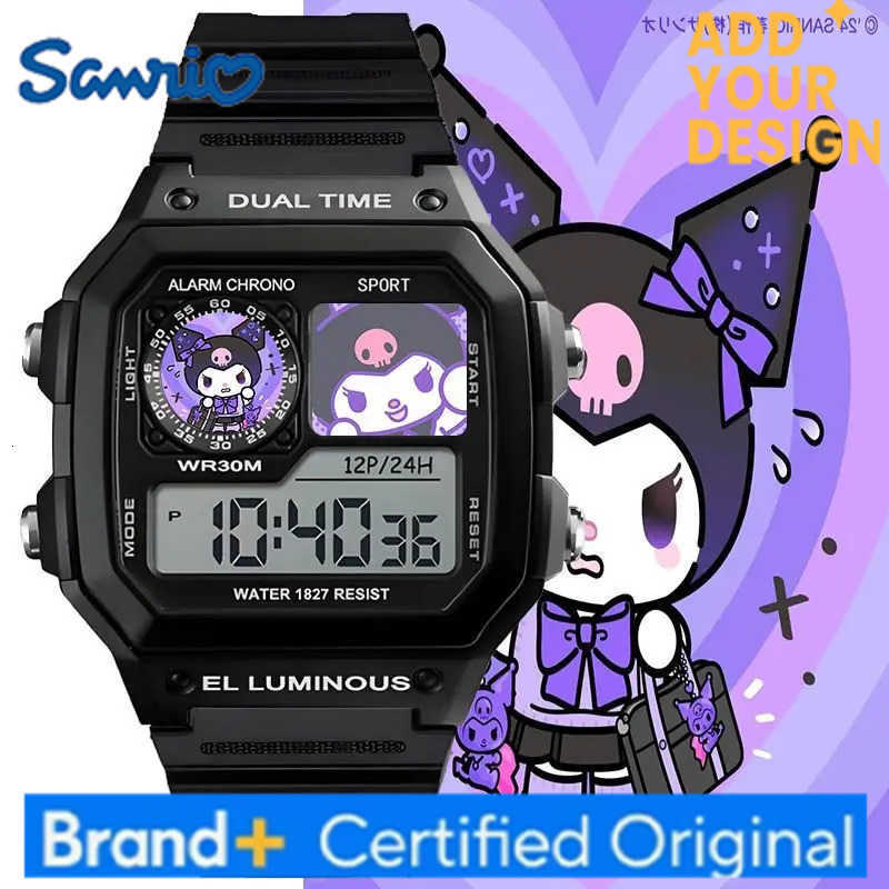 Sanrio Kuromi Cinnamoroll electronic watch for girls cute kawaii sports silicone luminous student toy watch holiday gift H251223
