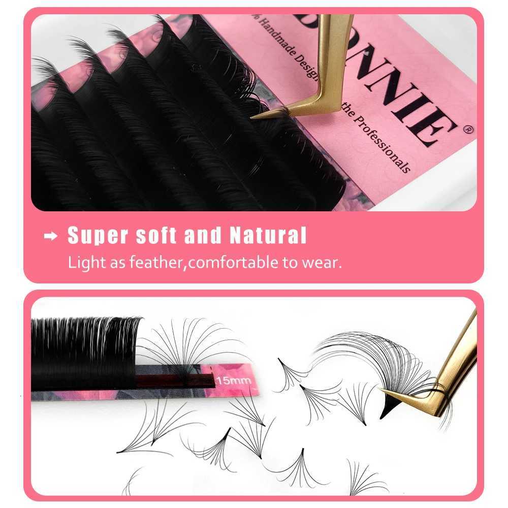 ABONNIE Matte Black Easy Fan Lashes Cashmere Blooming Eyelash Extensions Self-Making Fans Mega Volume EyelashT251223