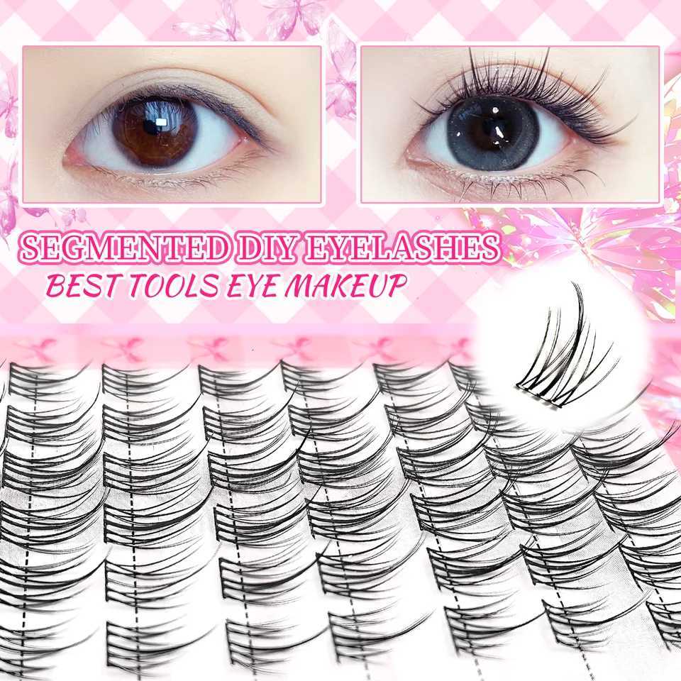 Natural Lightweight 320 Cluster False Eyelashes C-Curl Sunflower Style Reusable for BeginnersT251223