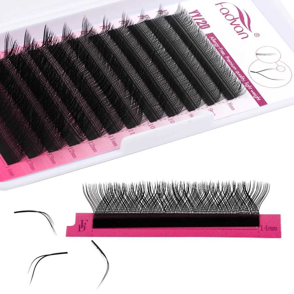 Fadvan Double Tips YY Shape Black Brown Eyelashes Extensions C/D/L/LU/L High Quality Individual Lashes Volume Eyelashes MakeupT251223