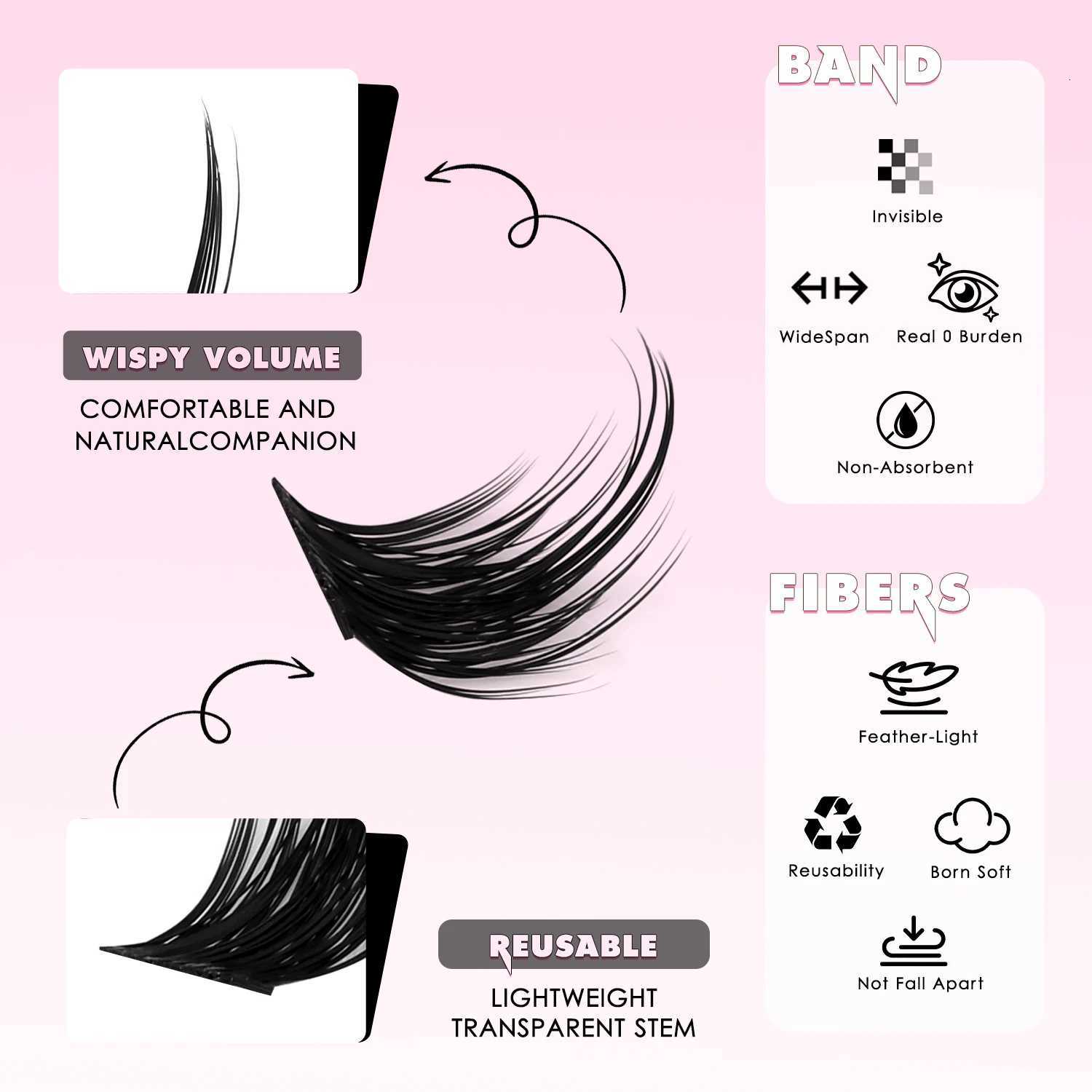 WOSHEER Manga Clusters Lashes Kit DIY Cat Eye Lash Clusters With Lash Bond And Seal And Eyelash Tweezers Eyelash ExtensionT251223