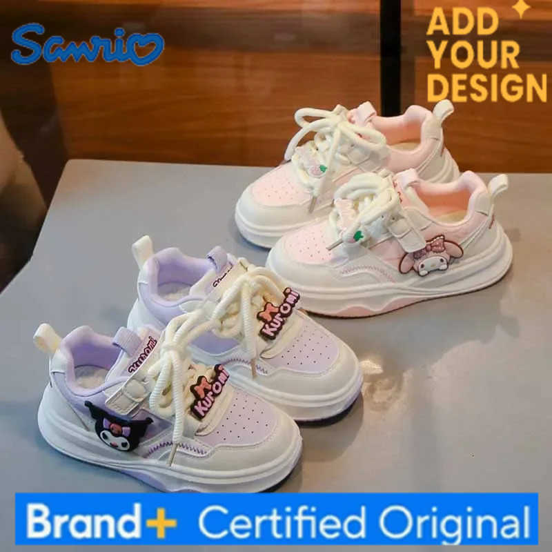 Sanrio Childrens Cute Melody Casual Board Shoes Girls Cartoon Sneakers Spring and Autumn New Kawaii Kuromi Anti Slip Soft Sole Shoes H2512231