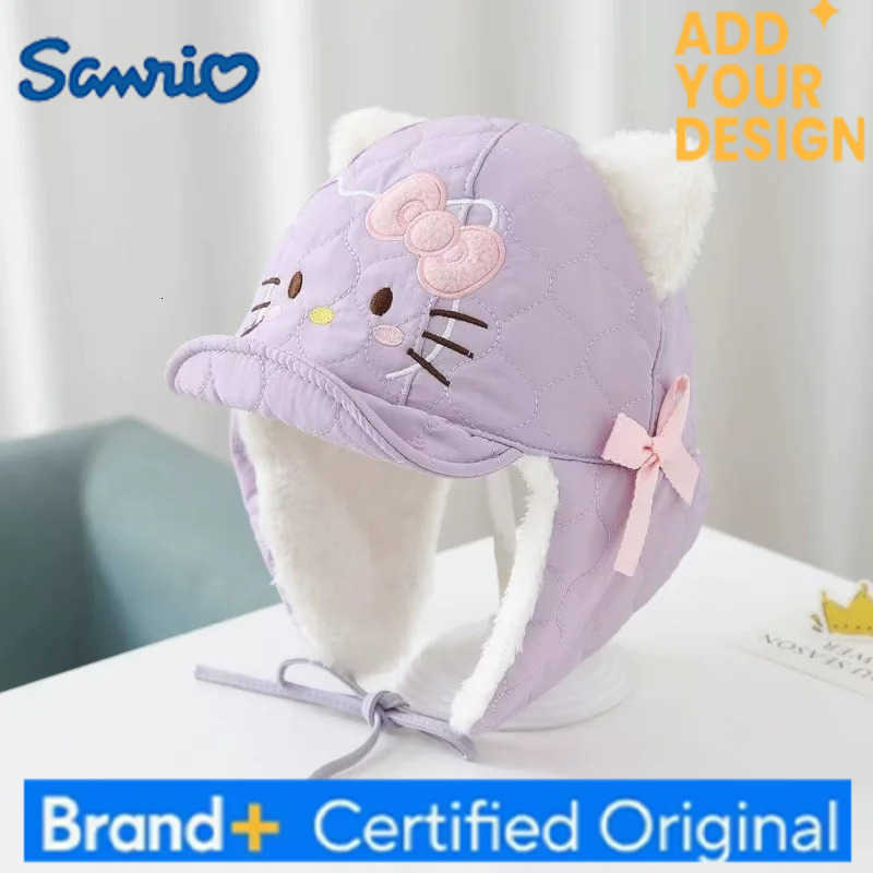 Sanrio Baby Plush Hat Hello Kitty Kawaii Princess Children Antumn Winter Thicken Windproof Warm Ear Protection Christmas Gift H251223 - view 6
