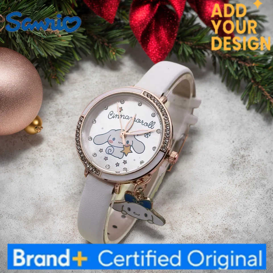 Sanrio Hello Kitty Kuromi Melody Cinnamonroll children watches Girls Kids Gift Wristwatch Leather strap metal dial H251223