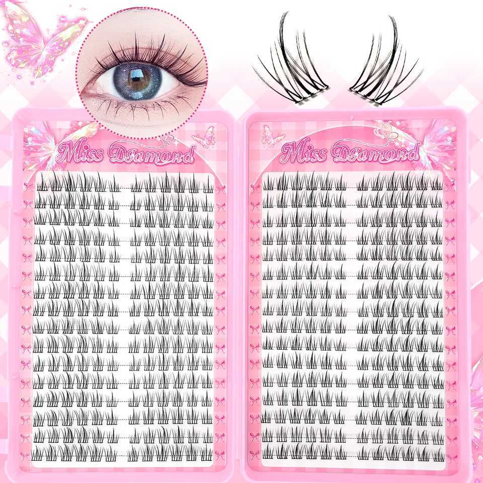 Natural Lightweight 320 Cluster False Eyelashes C-Curl Sunflower Style Reusable for BeginnersT251223