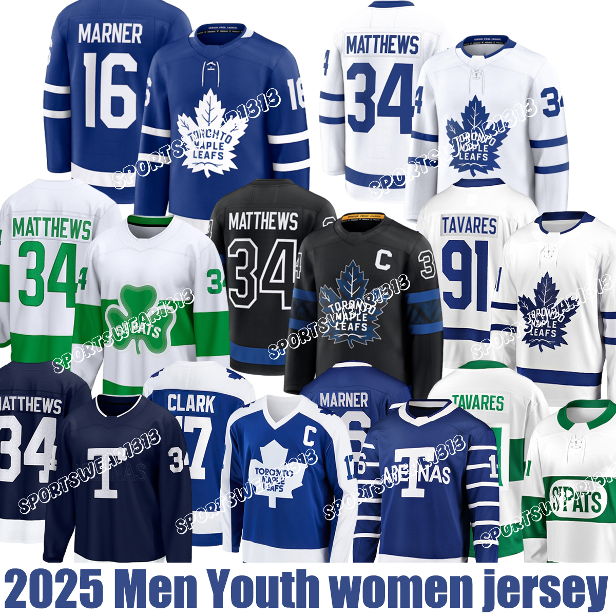 Torontos Maple Leafs Jersey Hockey Jersey #34 Auston Matthews Jersey Toronto 16 Mitch Marner #88 William Nylander John Tavares Max Domi Hockey jersey