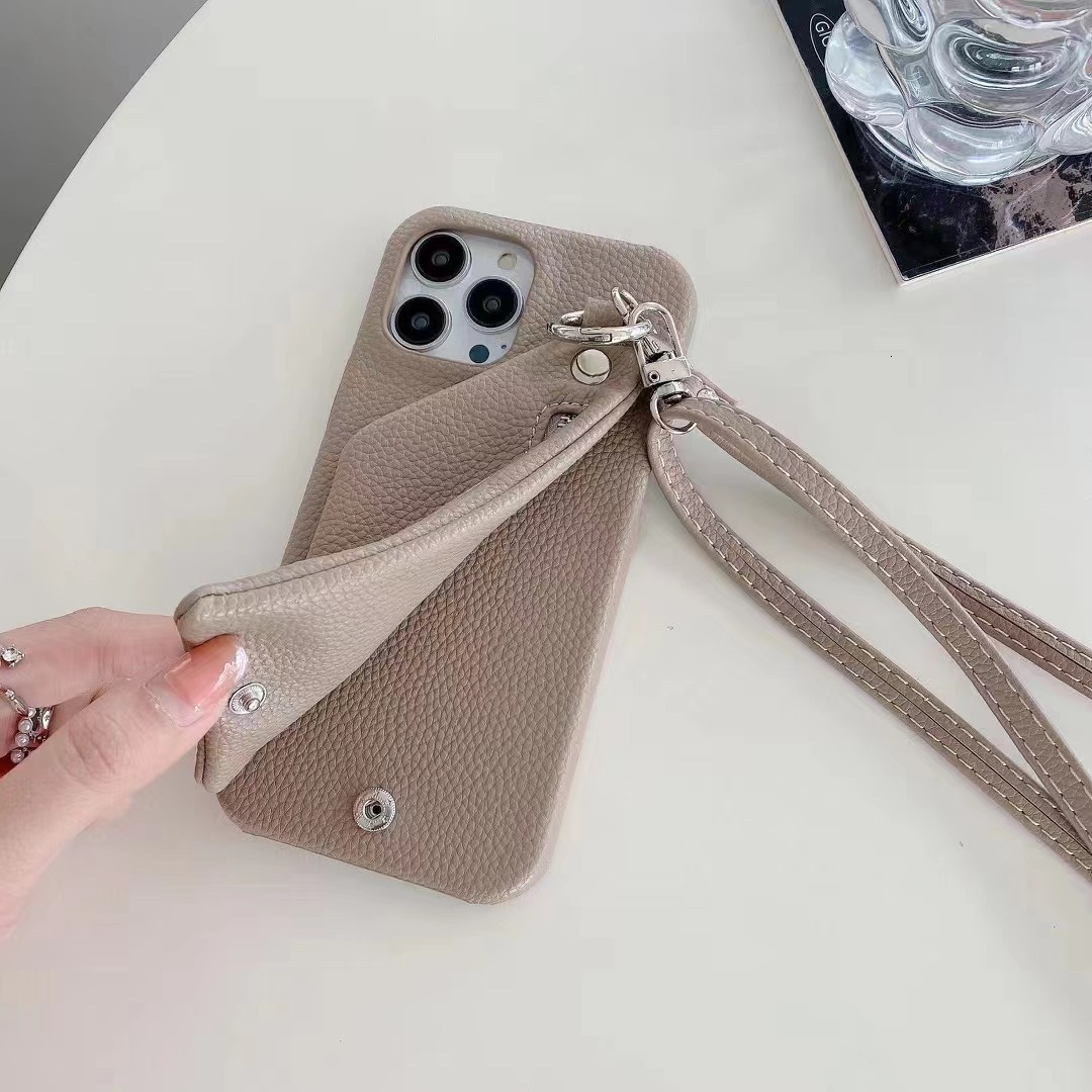 Compatible with Apple Max Phone Case Solid Color Lychee Texture iPhone 16 Shockproof Cover Zipper 13 Pro for Women