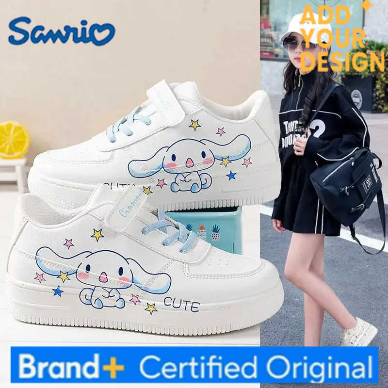 Sanrio Cinnamoroll Girls Sneakers Flat Kawaii Kuromi Casual Shoes Spring and Autumn Student Running Shoes Kids Board Shoes Gift H251223