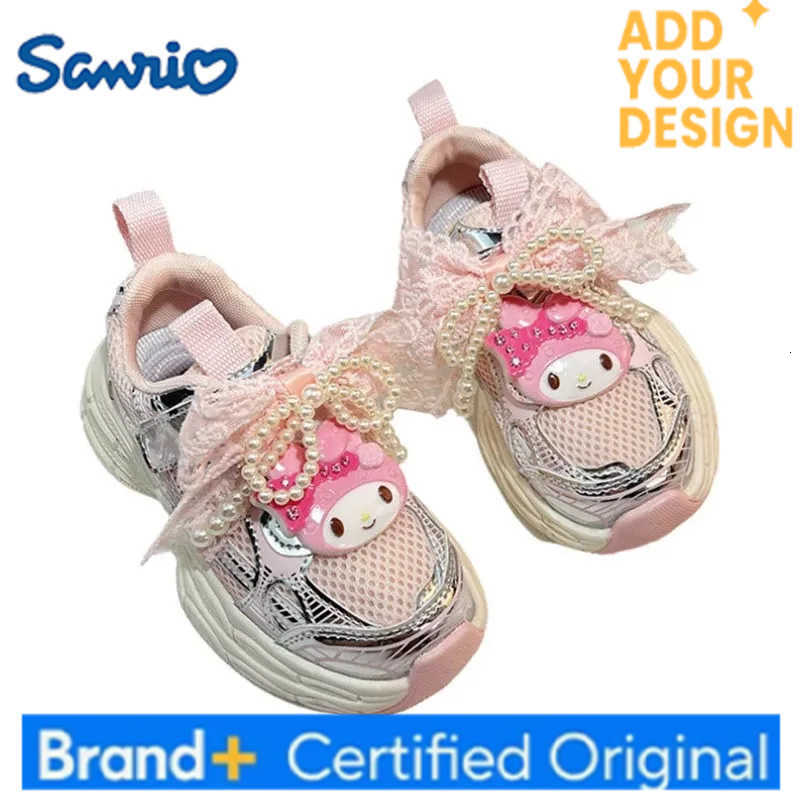 Sanrio Spring Summer Kawaii My Melody Anime Casual Children Shoes 2025 Cute Cartoon Pearl Bow Sneakers Lovely Gifts for Kids H251223