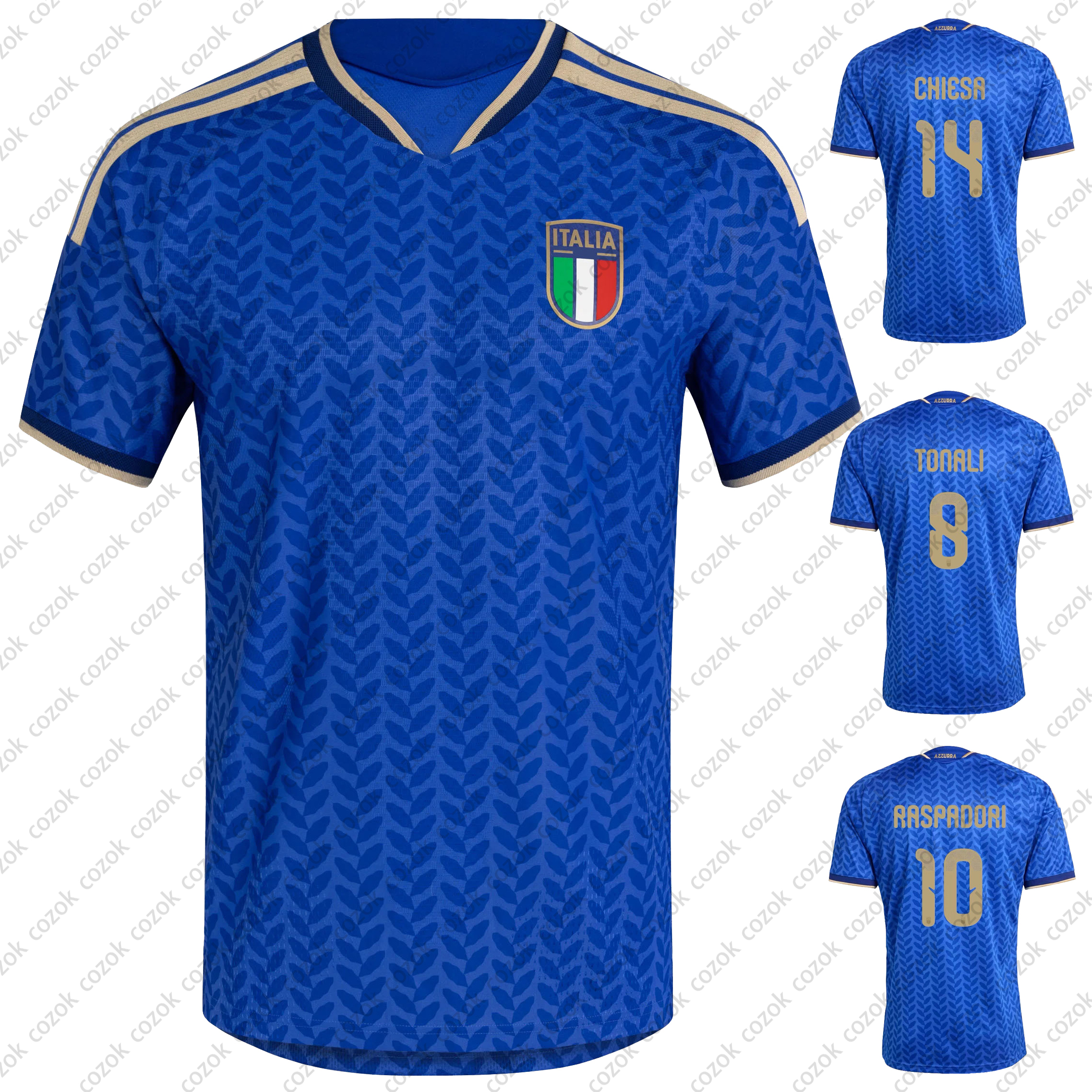 2026 World Cup Italy National Team Jersey Raspadori No.10 Home Soccer Jersey Chiesa No.14 Fans Version Replica Unisex Football Shirt