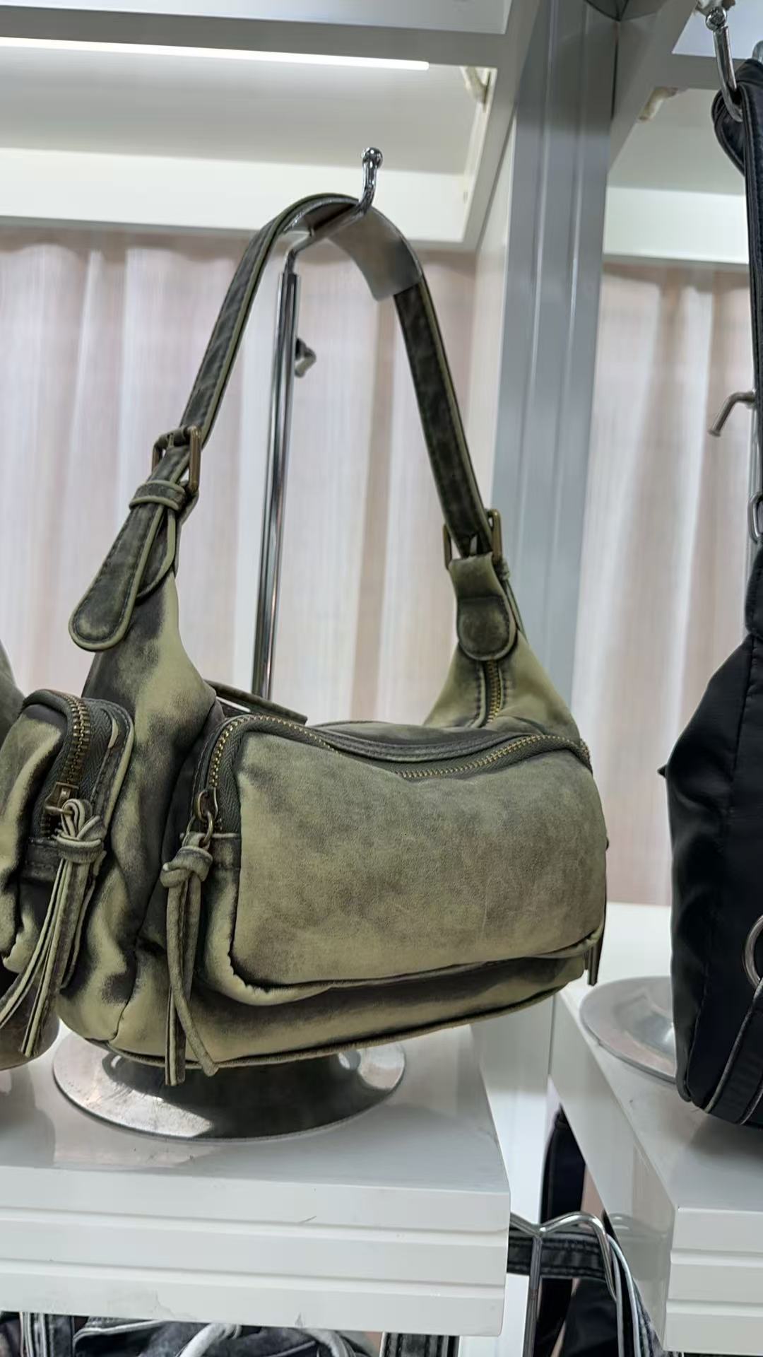 Small Double Pocket Cloth Shoulder Bag for Women Winter Trend Fashion Y2K Crossbody Bags Handbags 241111