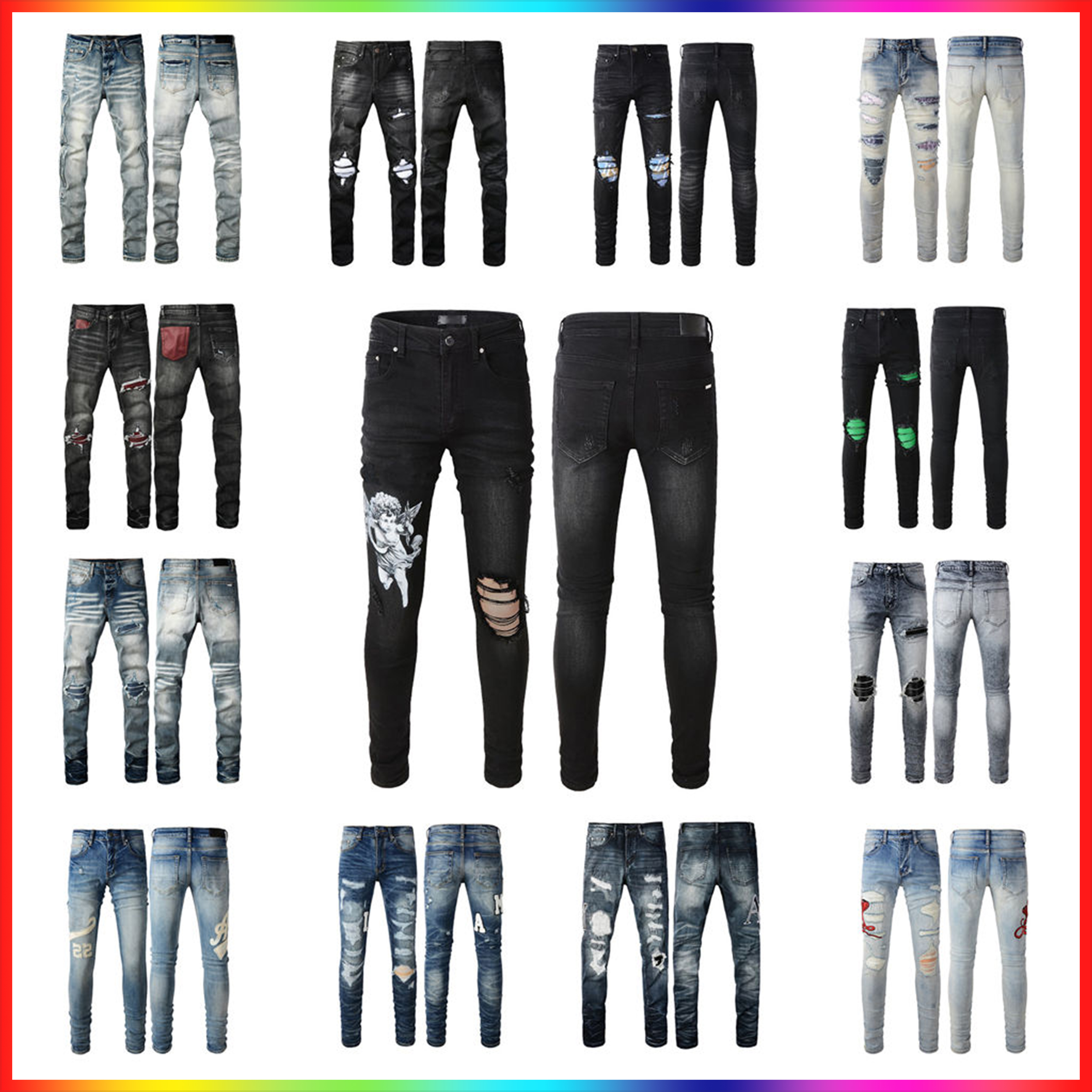 5A Mens Jeans Trousers 2026 Man jeans Designer amirirjeans Men Black Pants High Quality Straight Retro Streetwear Casual Sweatpants Designers Joggers jeans Pant