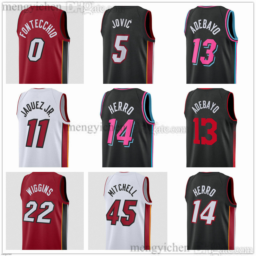 Men's XS-6XL Basketball Jerseys Tyler 14 Herro Bam 13 Adebayo Jaime 11 Jaquez Jr. Nikola 5 Jovic Andrew 22 Wiggins Norman 24 Powell Simone Fontecchio 6 James 3 Wade Printed