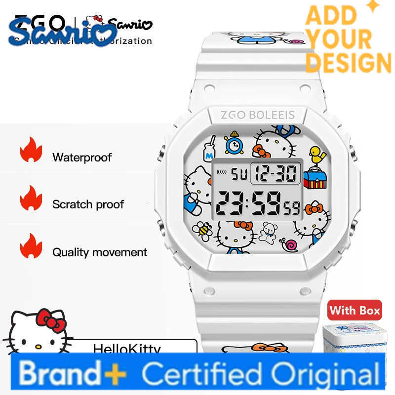 Sanrio x Hello Kitty Womens Watches Electronic Watch Sports Wristwatch Waterproof TPU Watch Strap Chronograph for Gift 8611 H251223