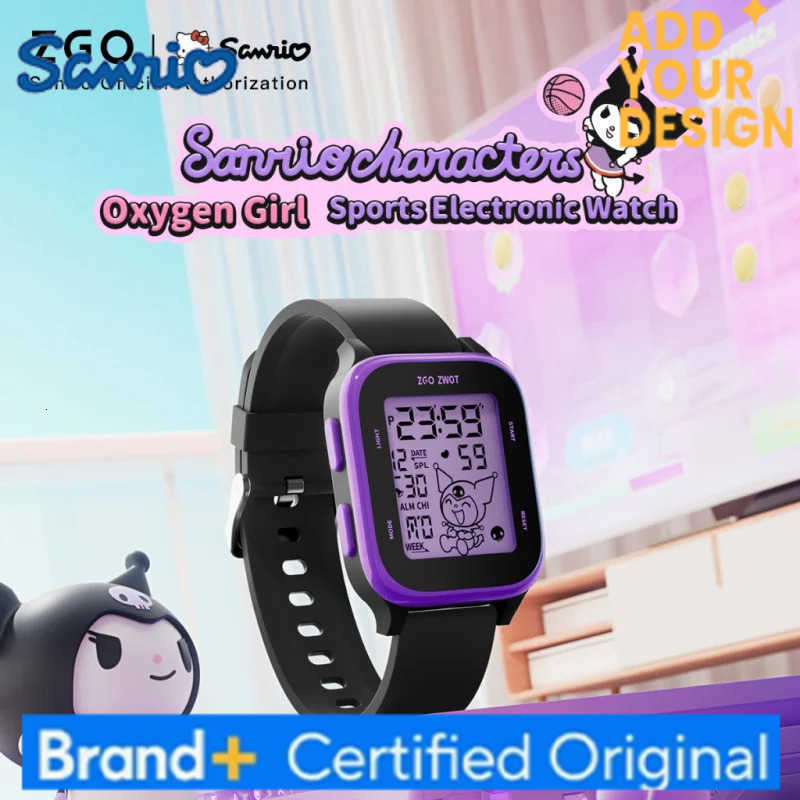 Sanrio Kuromi Kids digital watch For girls Square Sporty Waterproof Electronic watch Alarm clock Gift 878 H251223