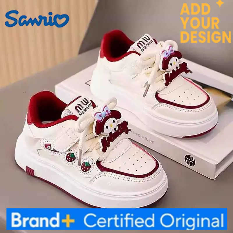 Sanrio KidsCasual Shoes Sneakers PU Leather Spring Autumn Outdoor Sport Shoes For Girls Anti-slip Breathable Pink Red Size 26-37 H251223