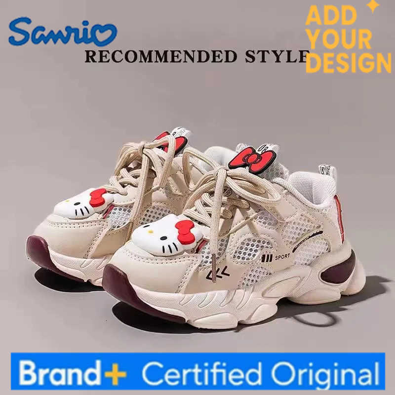 Sanrio Hello Kitty Animation Peripheral Kawaii Childrens Sneakers Mesh Breathable Cute Hello Kitty Cartoon Girl Dad Shoes Gift H251223