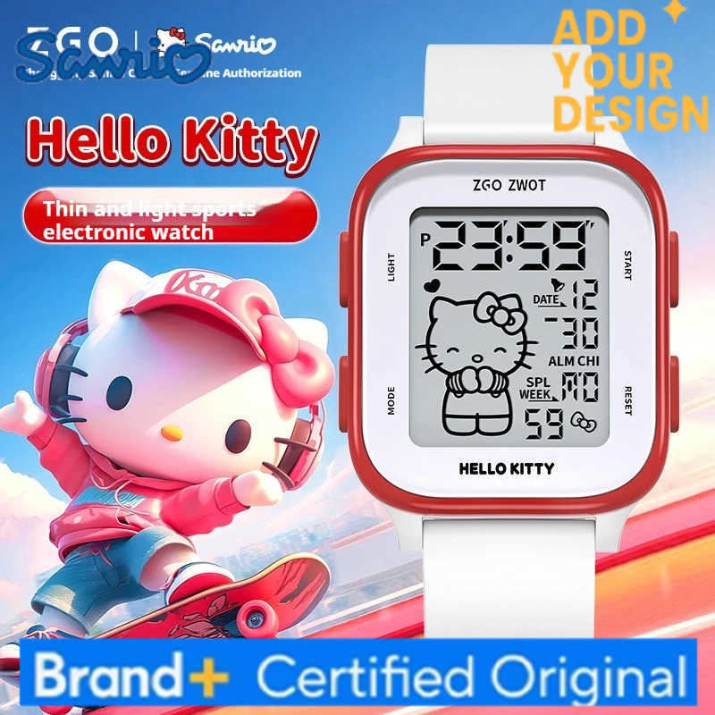 Sanrio Hellokitty Cinnamoroll Electronic Waterproof Student Sports Watch Cartoon Sports Watch Cartoon Kawaii Gift Toys H251223