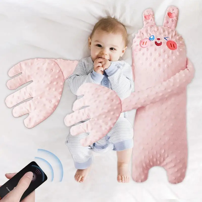 65cm Remote Control Electric Baby Sleep Toy Cartoon Bear Shaped Plush Soothing Dolls Automatic Tapping Comfort Pillow for Infant 251222