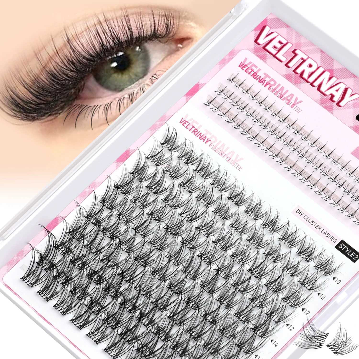 Veltrinay Lash Clusters Invisible Band Eyelash Clusters Upper Bottom Eyelashes Eye Lashes Natural Look DIY Eyelahes MakeupT251223