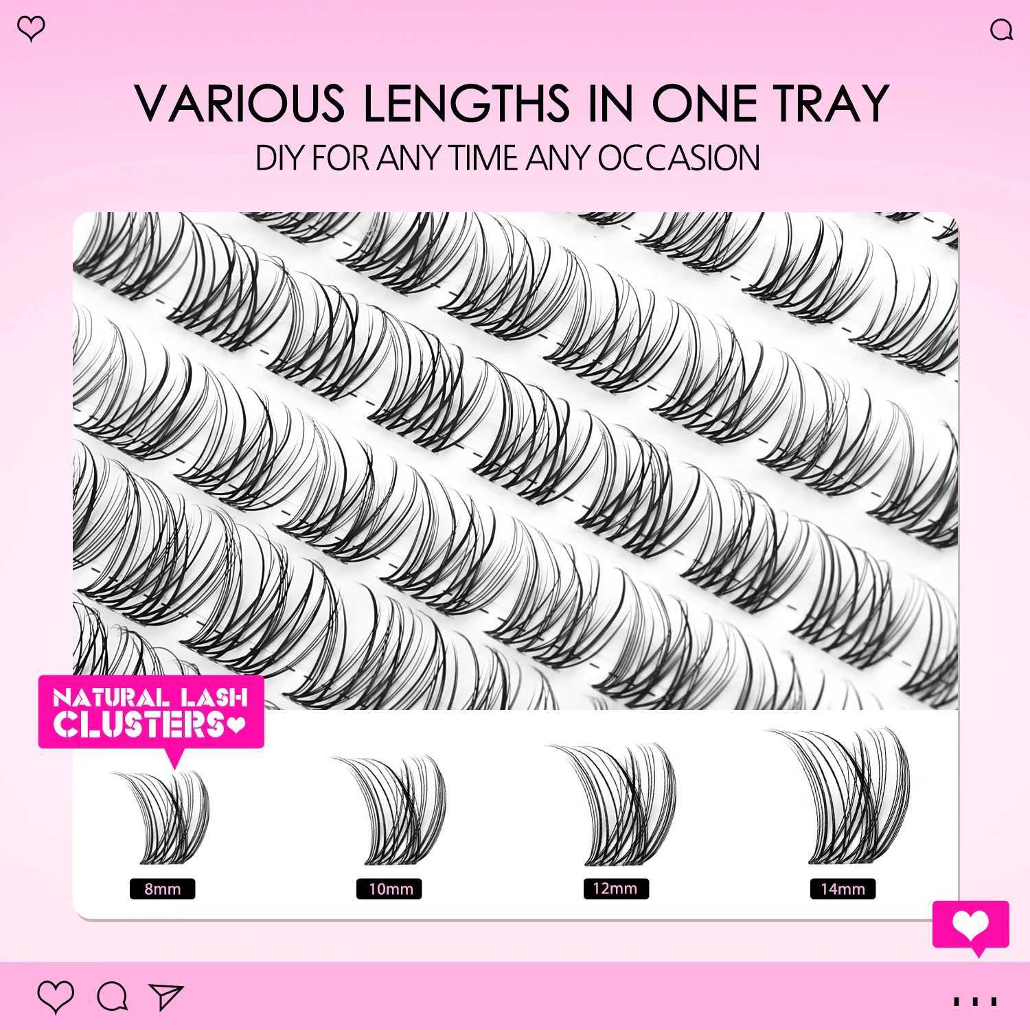 WOSHEER Eyelashes Clusters Natural Eyelash extension Cluster Lashes Volume Mixed Lashes Cluster Natural LashesT251223